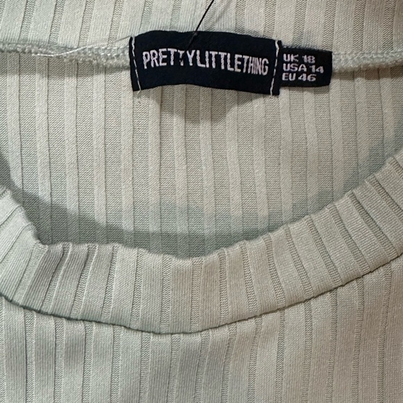 PrettyLittleThing Sage Ribbed Top - Picture 2 of 4